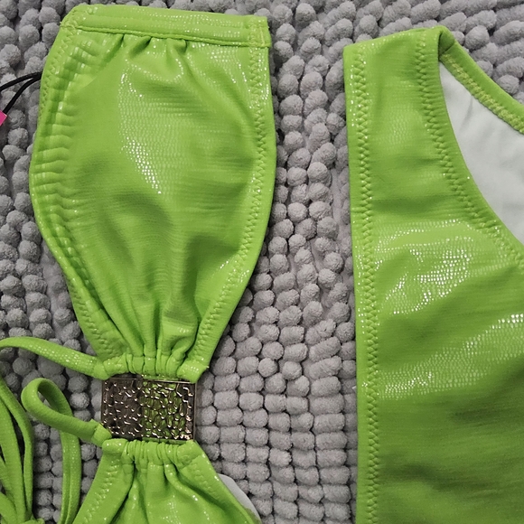 1 NWOT Naika Green Bikini Set with Rh - Picture 7 of 10